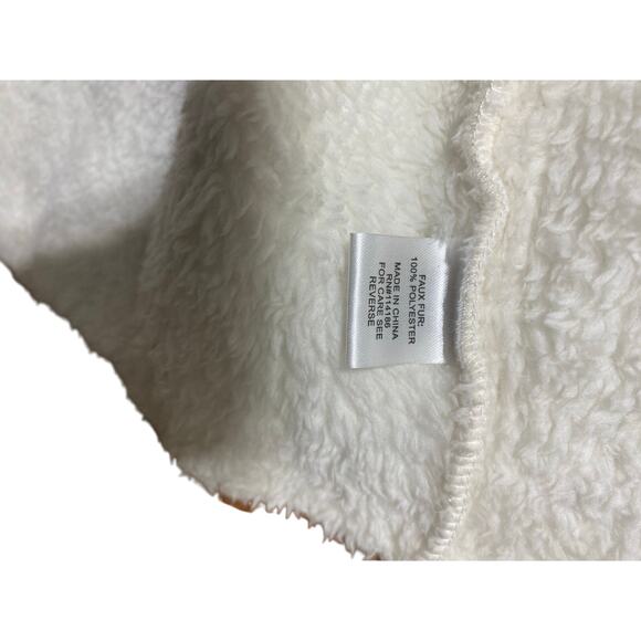 Song N Spirit Sherpa Tiered Layered Vest Large Cream White Brown Cozy - Picture 4 of 6